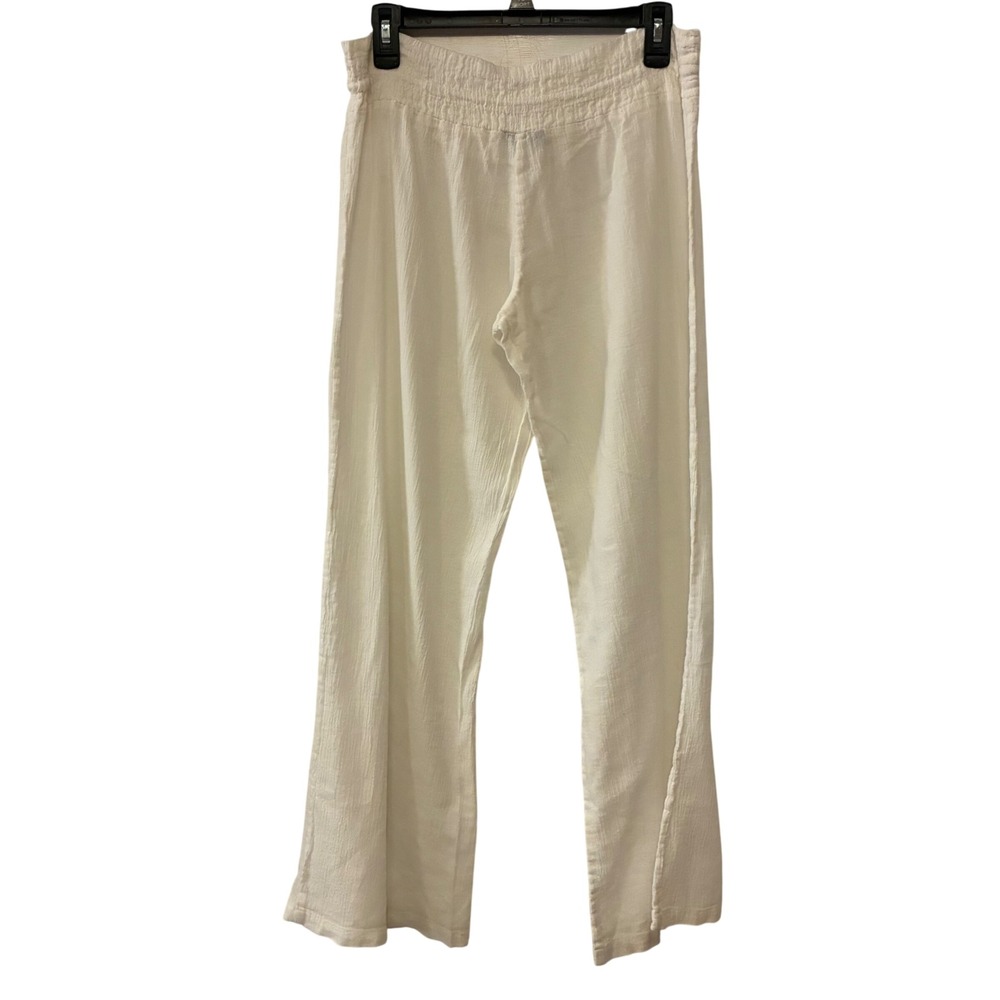 J. Crew White Cotton Gauze Wide Leg Pants Drawstring Cabana Boho Womens Small - Picture 9 of 13